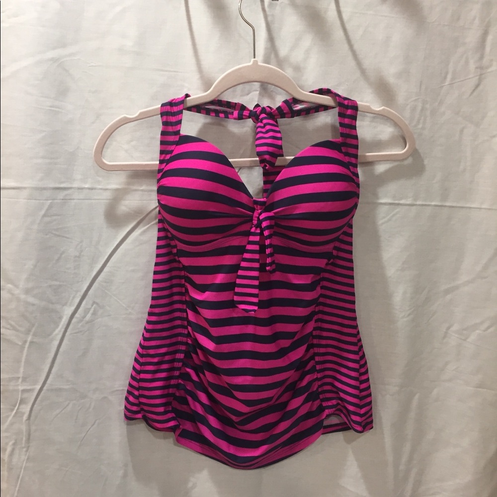 Cute blue & pink women’s swim top!